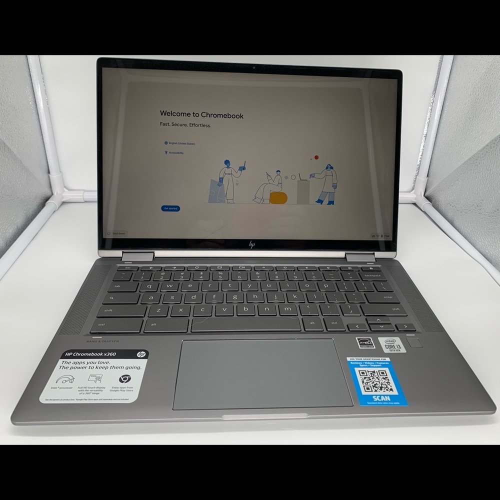 HP x360 14 2-in-1 (64GB, Intel Core i3 10th Gen., 8GB) Chromebook - Silver